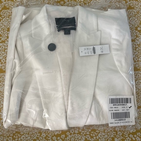 J. Crew Parke Blazer Bi-Stretch Cotton H5513 Ivory 0 - Picture 6 of 6